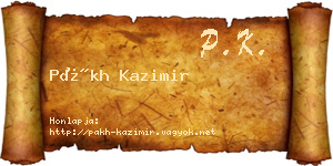Pákh Kazimir névjegykártya